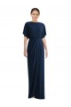 Cheap Open Back Short Sleeves Draped Tulip Skirt Maxi Spandex Bridesmaid Dress / Prom Dress UK