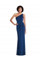 Cheap Grecian Inspired One Shoulder Twist Draped Maxi Spandex Bridesmaid Dress / Prom Dress UK