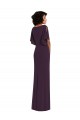 Cheap Faux Wrap Split Sleeves Formal Maxi Spandex Bridesmaid Dress / Prom Dress with Cascade Skirt UK