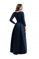 Cheap Long Sleeves Wrapped Formal Spandex Bridesmaid Dress / Prom Dress with High Low Full Skirt and Pockets UK