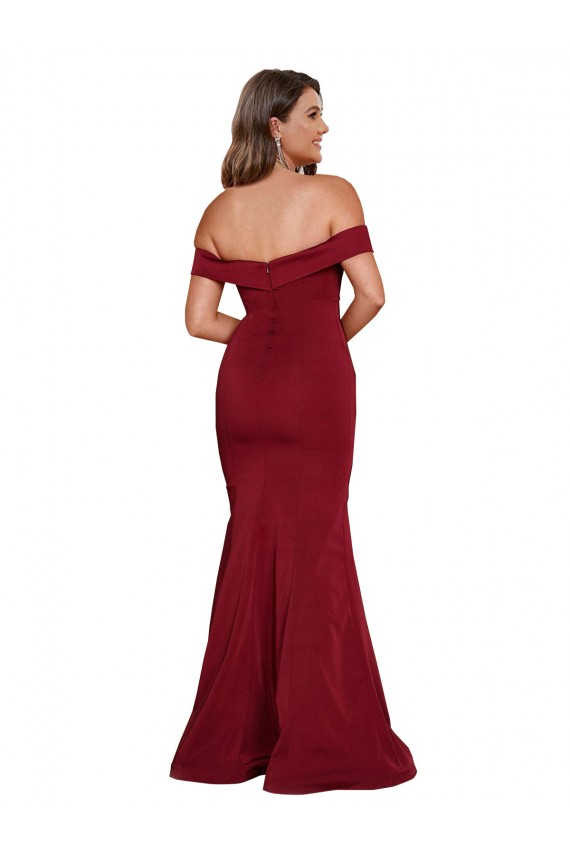 Cheap Off Shoulder Sleeves Sweetheart Neckline Long Formal Spandex Bridesmaid Dress / Prom Dress UK