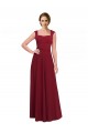 Cheap Square Neck Subtle Cap Sleeeves Crepe Bridesmaid Dress / Prom Dress UK