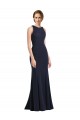Cheap High Neck Sheath Long Crepe Bridesmaid Dress / Prom Dress UK