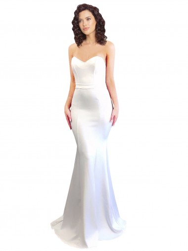 Cheap Sweetheart Strapless High Neck Long Formal Crepe Bridesmaid Dress / Prom Dress UK
