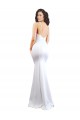 Cheap Fishtail Shape Spaghetti Straps Open Back Formal Crepe Bridesmaid Dress / Prom Dress with Ruffles UK