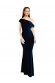 Cheap Draped Off the Shoulder Fitted Formal Crepe Bridesmaid Dress / Prom Dress UK