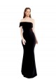 Cheap Asymmetrical Draped Off the Shoulder Banded Formal Crepe Bridesmaid Dress / Prom Dress UK