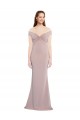 Cheap Knotted Off the Shoulder Formal Crepe Bridesmaid Dress / Prom Dress with Cut-Out Back UK