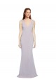 Cheap Cut-Out Back V-Neckline Mermaid Formal Crepe Bridesmaid Dress / Prom Dress Keyhole Back UK