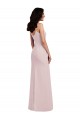 Cheap Spaghetti Strap V Back Formal Crepe Bridesmaid Dress / Prom Dress with Front Slit UK