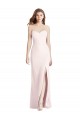 Cheap Strapless Crepe Trumpet Bridesmaid Dress / Prom Dress with Front Slit UK