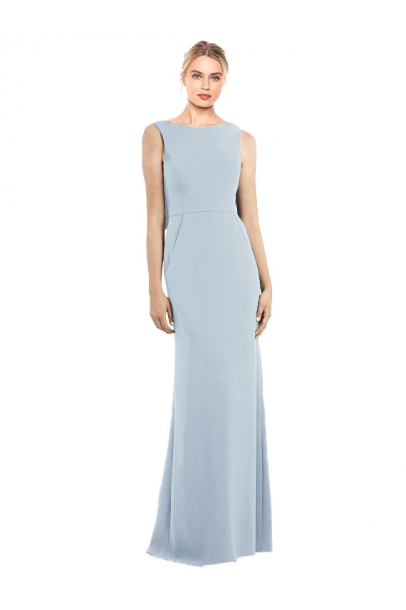 Cheap Draped Backless Crepe Bridesmaid Dress / Prom Dress with Pockets UK