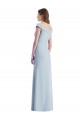 Cheap Romantic Off the Shoulder Long Maxi Bridesmaid Dress with Side Slit UK