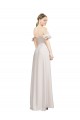 Cheap Double Ruffle Flounce Sleeves Formal Crepe Bridesmaid Dress / Prom Dress with Slit UK