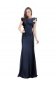 Cheap Sleeveless Crepe Bridesmaid Dress / Prom Dress with Cascading Ruffle and Keyhole Back UK