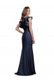 Cheap Sleeveless Crepe Bridesmaid Dress / Prom Dress with Cascading Ruffle and Keyhole Back UK