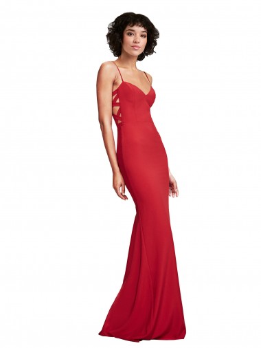Cheap Spaghetti Strap Slip Neckline Formal Crepe Bridesmaid Dress / Prom Dress UK