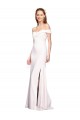 Cheap Criss Cross Off the Shoulder Formal Crepe Bridesmaid Dress / Prom Dress with Side Slit UK