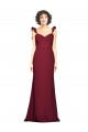 Cheap Crepe Slip Bridesmaid Dress / Prom Dress with Ruffled Straps UK