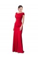 Cheap Sleeveless Ruched Formal Crepe Mermaid Bridesmaid Dress / Prom Dress with Off The Shoulder Detail UK