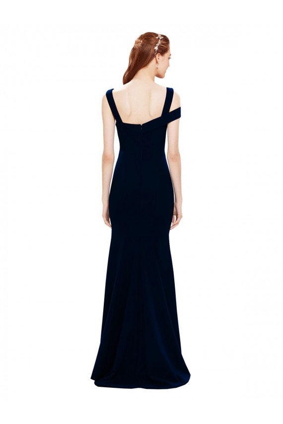 Cheap Sleeveless Formal Crepe Mermaid Bridesmaid Dress / Prom Dress with Side Slit UK