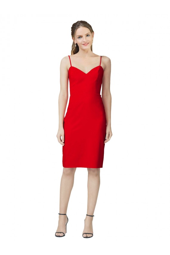 Cheap Sleeveless Sheath Sweetheart Neckline Formal Crepe Bridesmaid Dress / Prom Homecoming Dress UK