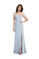 Cheap Strapless Notch Crepe Bridesmaid Dress / Prom Dress with Front Slit UK