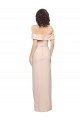 Cheap Off the Shoulder Long Formal Crepe Bridesmaid Dress / Prom Dress with Waist Tie and Slit UK
