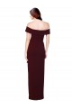 Cheap Off the Shoulder Long Formal Crepe Bridesmaid Dress / Prom Dress with Waist Tie UK
