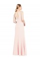 Cheap Slim A-Line V-Neck Long Stretch Formal Crepe Bridesmaid Dress / Prom Dress with V-Back UK