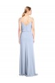 Cheap Feminine Cowl Neck Slim Floor Length Stretch Formal Crepe Bridesmaid Dress / Prom Dress UK