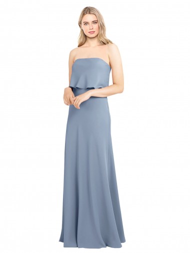 Cheap High Neck Sheath Sleeveless Stretch Formal Crepe Bridesmaid Dress / Prom Dress UK