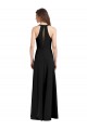 Cheap Sleek Halter V-Neck Long A-Line Stretch Formal Crepe Bridesmaid Dress / Prom Dress with Front Slit UK