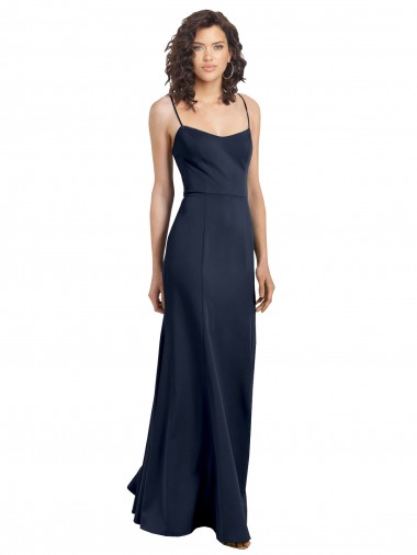 Cheap Fit and Flare Scoop Neck Long Sleeveless Stretch Formal Crepe Bridesmaid Dress / Prom Dress UK