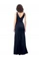 Cheap Classic V-Neck Long Stretch Formal Crepe Bridesmaid Dress / Prom Dress with V-Back UK
