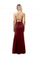 Cheap Fit and Flare Halter Neckline Stretch Formal Crepe Bridesmaid Dress / Prom Dress with Strappy Back UK