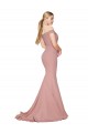 Cheap Off the Shoulder Sweetheart Long Sweep Train Formal Crepe Bridesmaid Dress / Prom Dress UK