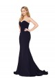 Cheap Sweetheart High Neck Sweep Train Sleeveless Formal Crepe Bridesmaid Dress / Prom Dress UK
