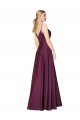 Cheap High Neck Spaghetti Straps Long V-Back Formal Crepe Bridesmaid Dress / Prom Dress UK