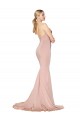 Cheap Sweep Train Sweetheart Long Mermaid Formal Crepe Bridesmaid Dress / Prom Dress Low Back UK