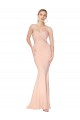 Cheap Sweetheart Shirred Neck Long Floor Length Formal Crepe Bridesmaid Dress / Prom Dress UK