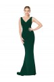 Cheap V-Neck Floor Length Long Formal Crepe Mermaid Bridesmaid Dress / Prom Dress UK