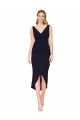 Cheap Knee Length V-Neck Formal Crepe Short Cocktail Wrap Bridesmaid Dress / Prom Dress UK