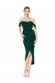 Cheap Off the Shoulder Knee Length Formal Crepe Short Cocktail Wrap Bridesmaid Dress / Prom Dress UK