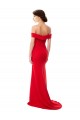 Cheap Off the Shoulder Chapel Train Formal Crepe Bridesmaid Dress / Prom Dress with Thigh-High slit UK