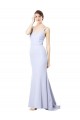 Cheap Sweetheart High Neck Sleeveless Formal Crepe Bridesmaid Dress / Prom Dress UK