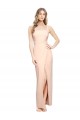 Cheap Floor Length Square Neck Long Sheath Formal Crepe Bridesmaid Dress / Prom Dress  UK