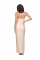 Cheap Long Full Length Ruffles Strapless Low Back Crepe Bridesmaid Dress / Prom Dress with Straps UK