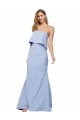 Cheap Strapless Full Length Formal Crepe Bridesmaid Dress / Prom Dress with Bodice Overlay UK