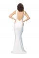 Cheap High Neck Low V-Back Long Formal Crepe Bridesmaid Dress / Prom Dress UK